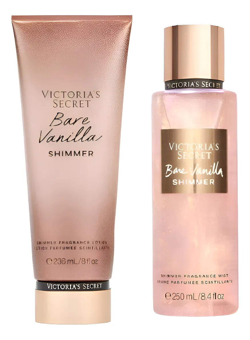 Victoria's Secret Com Brilho e Tradicional Original Body Splash Vanilla Shimmer E Creme Vanilla Importado