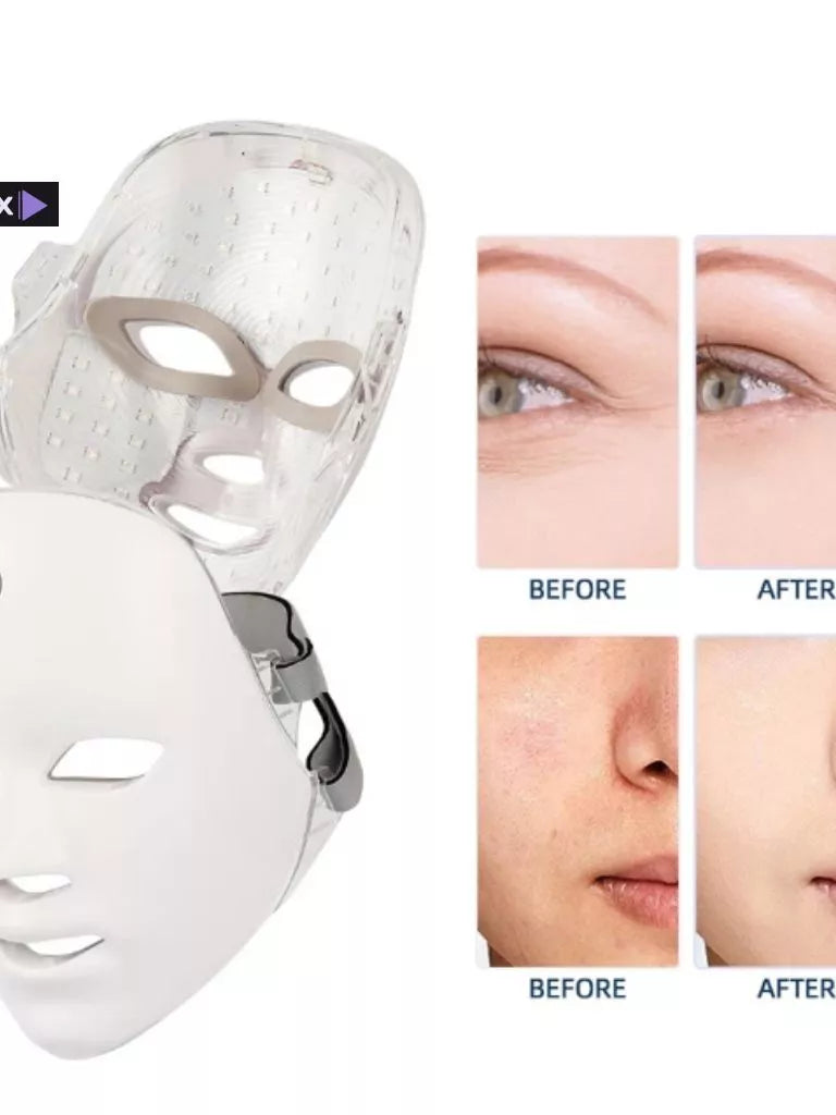 Máscara de LED 7 Cores para Terapia de Fóton, Cuidados com a Pele, Firmadora e Antienvelhecimento