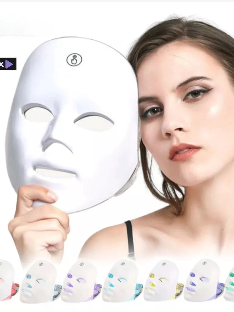 Máscara de LED 7 Cores para Terapia de Fóton, Cuidados com a Pele, Firmadora e Antienvelhecimento