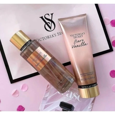 Victoria's Secret Com Brilho e Tradicional Original Body Splash Vanilla Shimmer E Creme Vanilla Importado