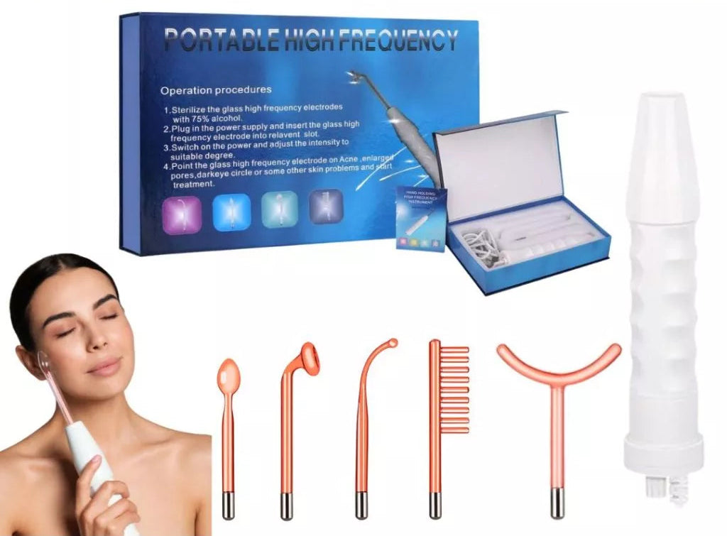 Aparelho de Alta Frequência Limpeza De Pele 5 em 1 | Limpeza Facial e Tratamento Capilar Cuidados Com A Pele Do Rsto