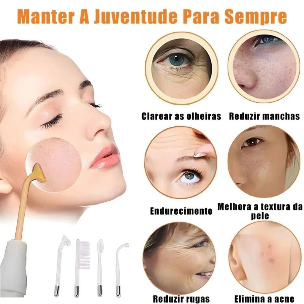Aparelho de Alta Frequência Limpeza De Pele 5 em 1 | Limpeza Facial e Tratamento Capilar Cuidados Com A Pele Do Rsto