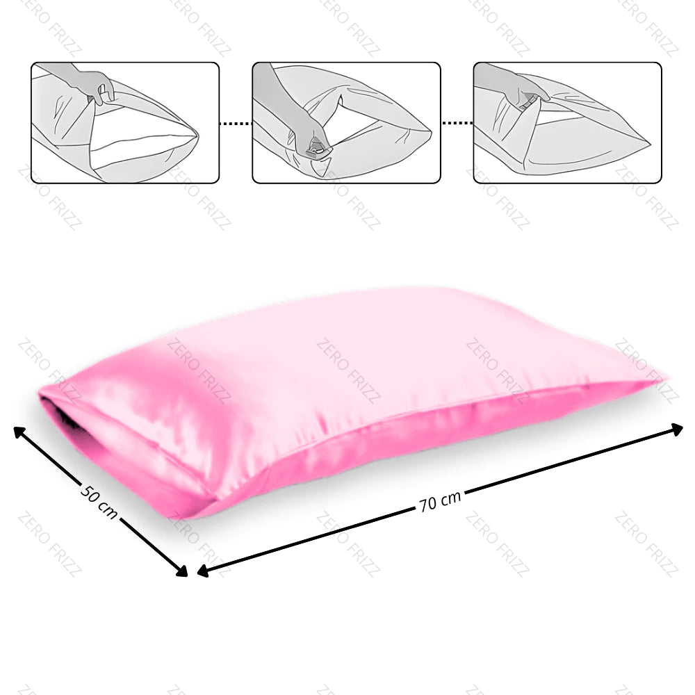 Kit c/2 - Toucas De Cetim Dupla Face Grande Forrada + 2 Fronhas De Cetim + 2 Xuxinhas