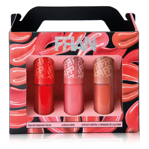 Kit c/3 - Gloss Labial Glosslicious 15ml | Fran by Franciny Ehlke