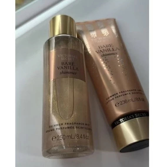 Victoria's Secret Com Brilho e Tradicional Original Body Splash Vanilla Shimmer E Creme Vanilla Importado